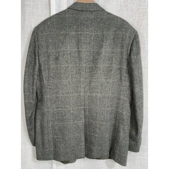 Vintage Hart Schaffner‎ Marx Camel Hair Blazer Men's 46L Plaid Sport Coat Suit - Picture 2 of 12